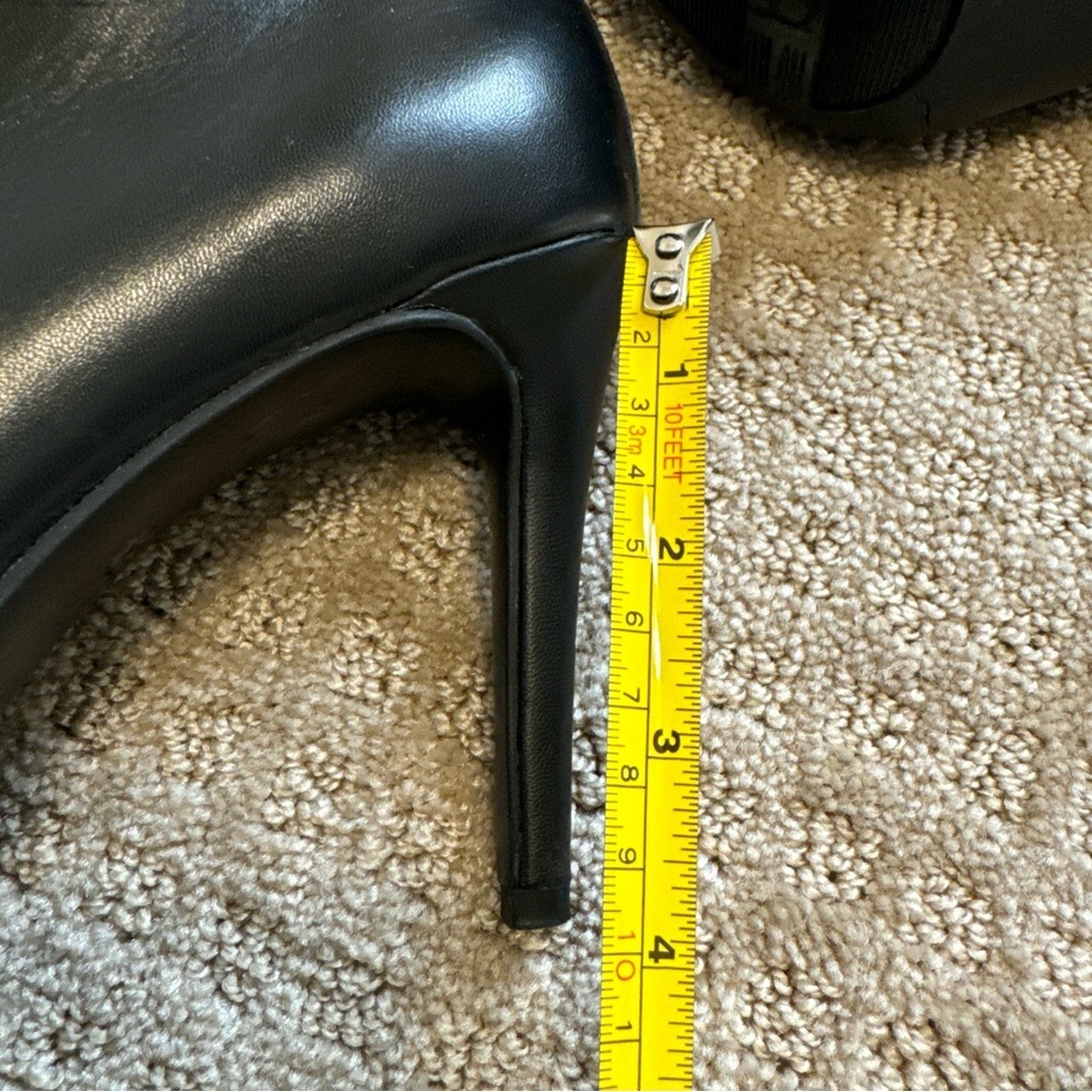 Bar III Womens Stiletto Heels Pumps Black Booties Size 6.5 Carine Zip Leather - Picture 9 of 14